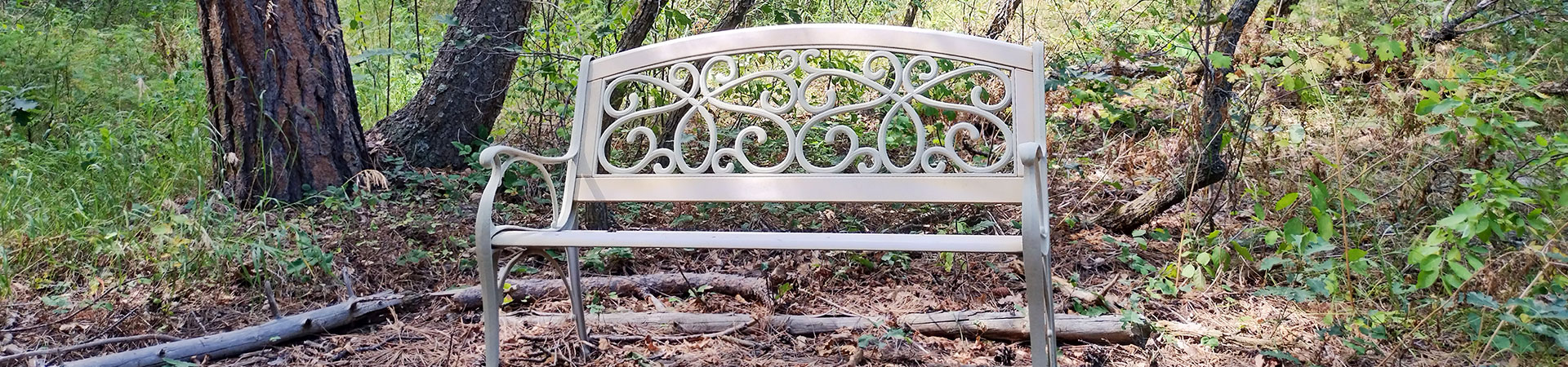 Bench in the Secret Garden at Jesus our Hope Hermitages.